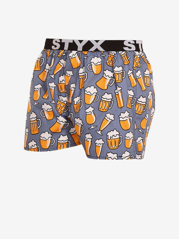 Styx Šedo-žluté trenýrky se sportovní gumou Styx art Pivo