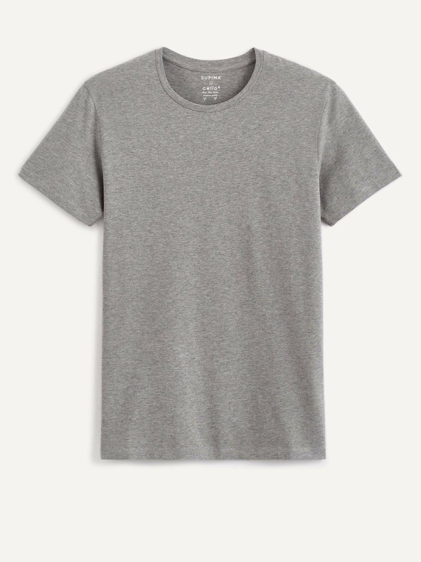 Celio Šedé pánské basic tričko Celio Neunir