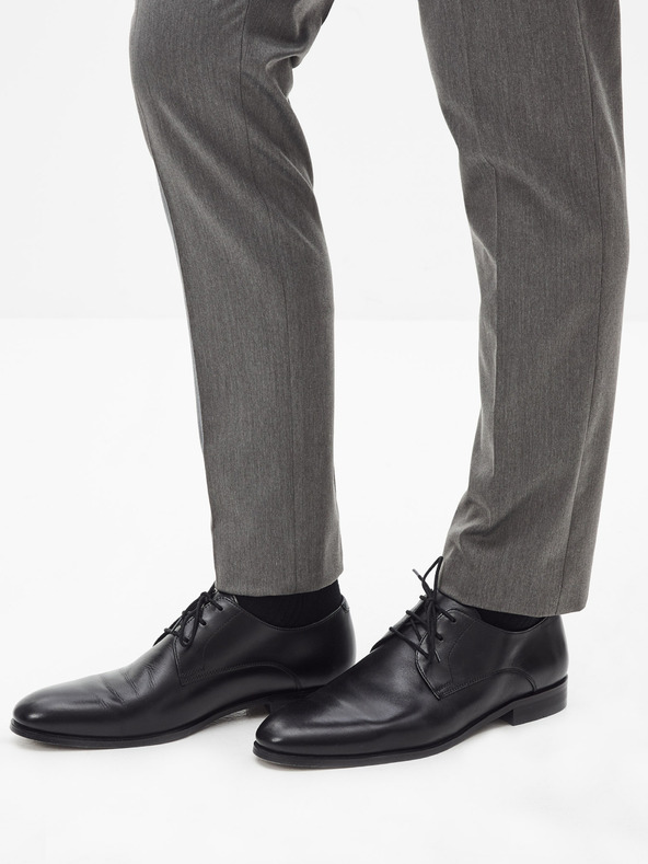 Celio Černé kožené polobotky Celio Rytaly