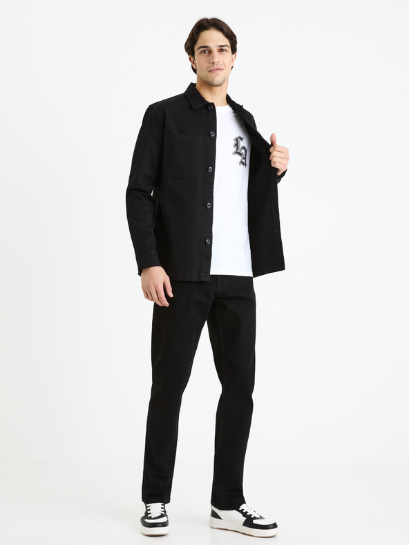 Celio Černé pánské straight fit džíny Celio C15