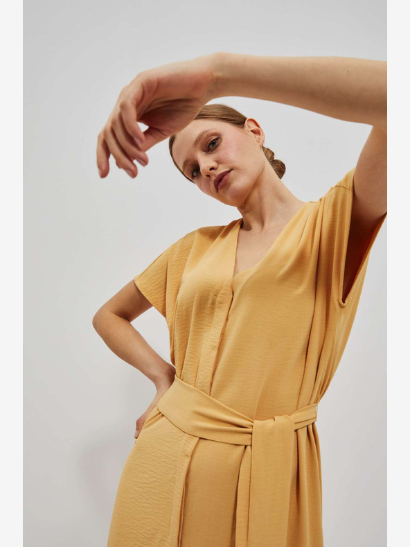 Moodo Žluté dlouhé šaty Moodo