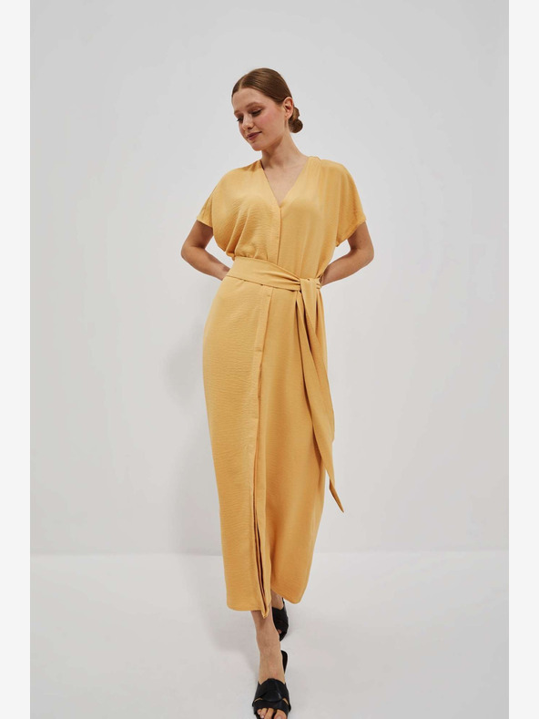 Moodo Žluté dlouhé šaty Moodo