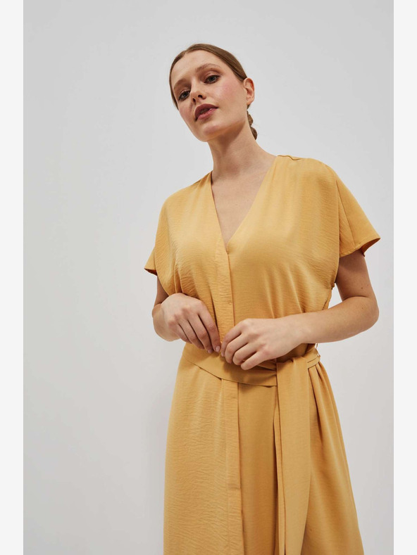 Moodo Žluté dlouhé šaty Moodo