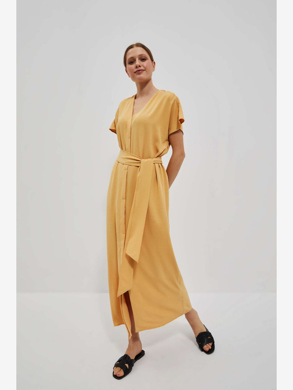 Moodo Žluté dlouhé šaty Moodo