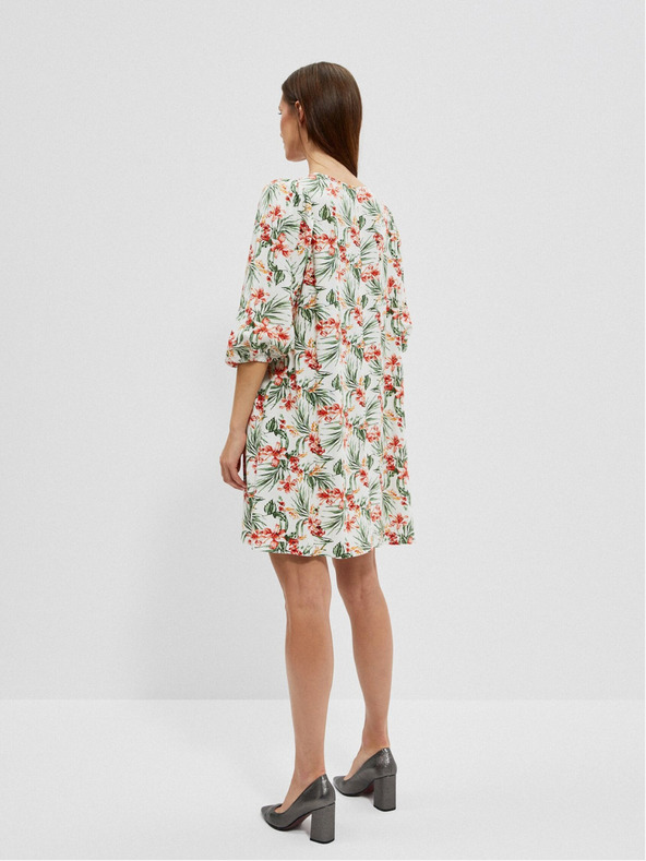 Moodo Bílé dámské vzorované šaty Moodo