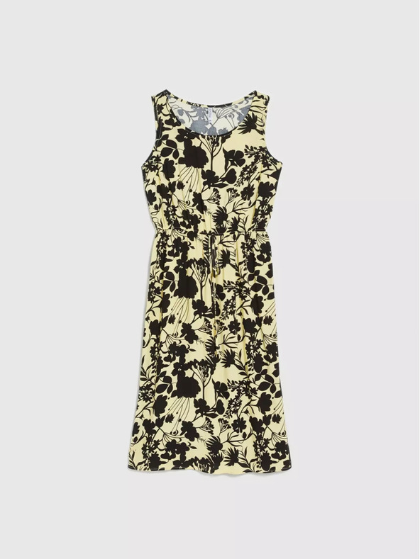 Moodo Žluté květované midi šaty Moodo