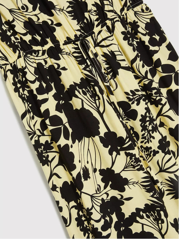 Moodo Žluté květované midi šaty Moodo