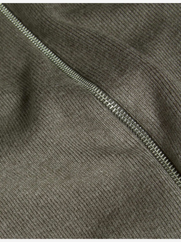 Marks & Spencer Pletený kardigan ve stylu bomber s texturou a kulatým výstřihem Marks & Spencer hnědá