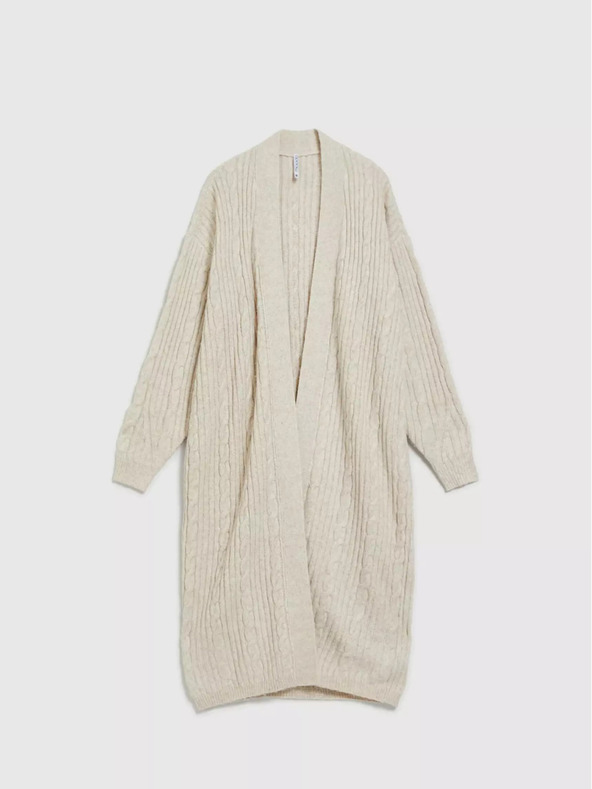 Moodo Béžový dlouhý kardigan Moodo