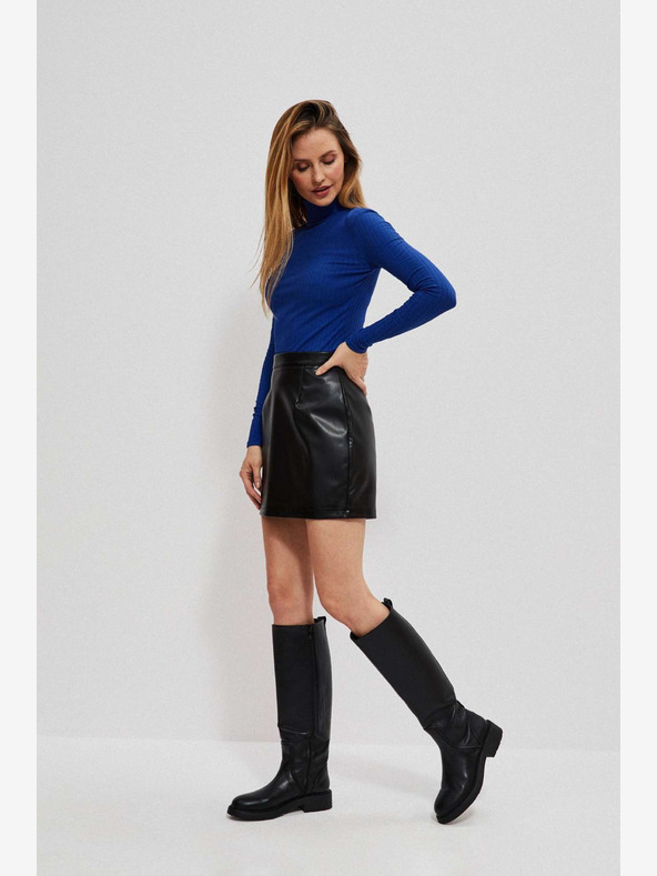 Moodo Černá dámská koženková sukně Moodo