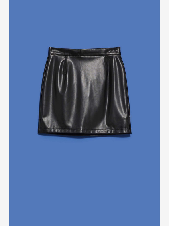 Moodo Černá dámská koženková sukně Moodo