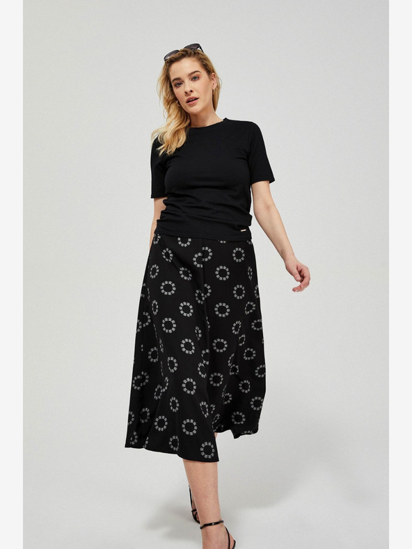 Moodo Černá dámská vzorovaná sukně Moodo