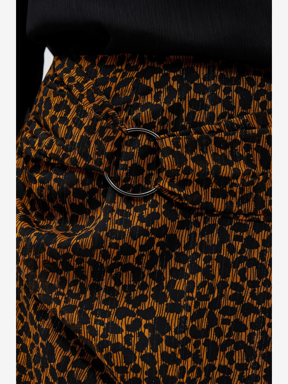 Moodo Černo-hnědá dámská vzorovaná sukně Moodo