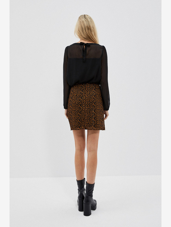 Moodo Černo-hnědá dámská vzorovaná sukně Moodo