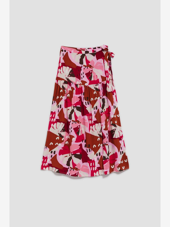 Moodo Červeno-růžová dámská vzorovaná sukně Moodo