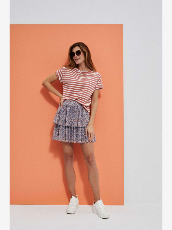 Moodo Modrá dámská květovaná sukně Moodo