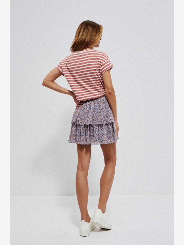 Moodo Modrá dámská květovaná sukně Moodo