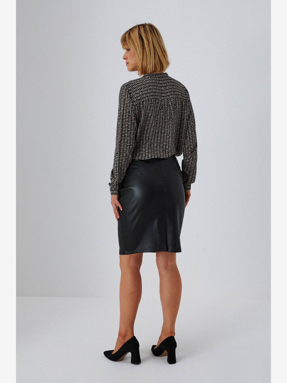 Moodo Černá dámská koženková sukně Moodo