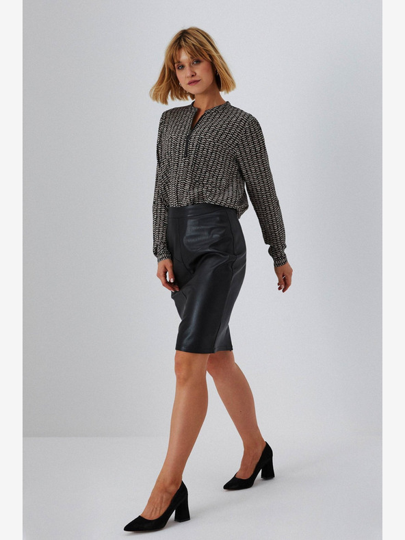 Moodo Černá dámská koženková sukně Moodo