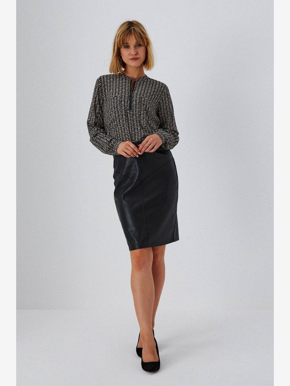 Moodo Černá dámská koženková sukně Moodo