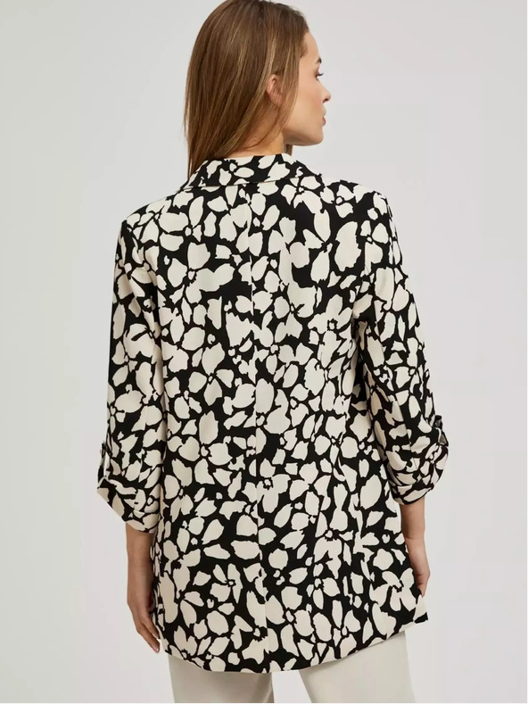 Moodo Černo-krémové dámské vzorované sako Moodo