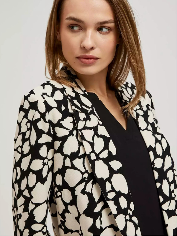 Moodo Černo-krémové dámské vzorované sako Moodo