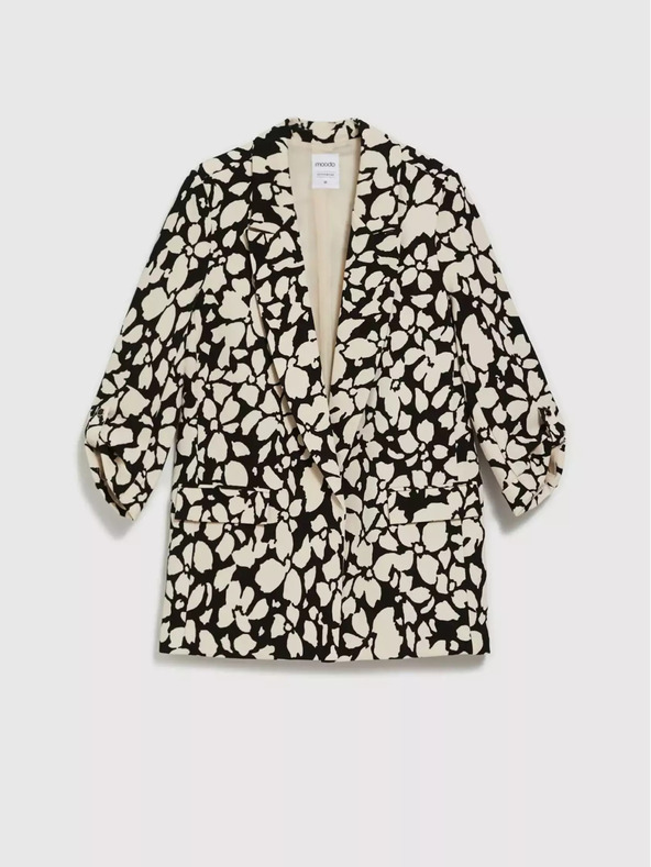 Moodo Černo-krémové dámské vzorované sako Moodo