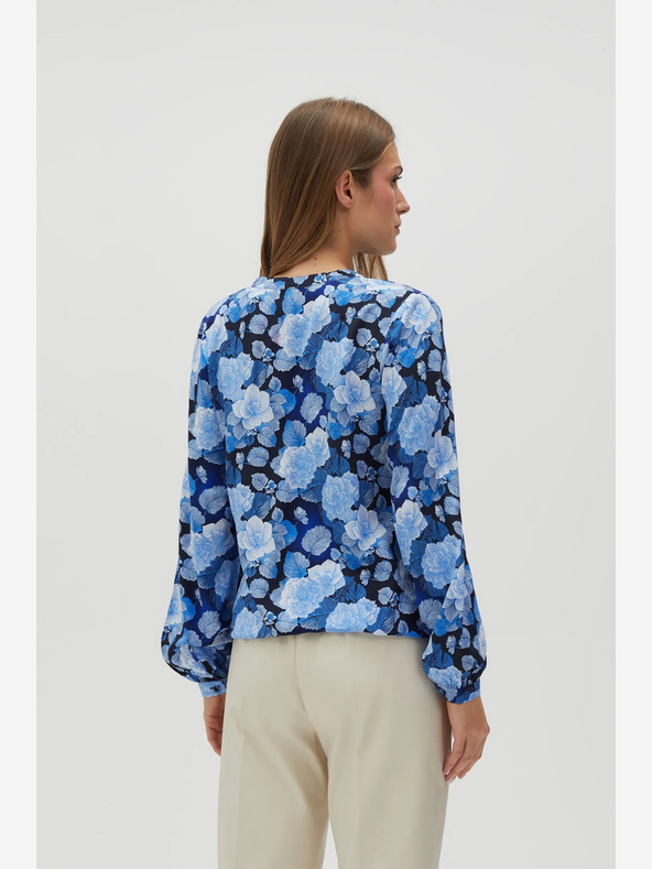 Moodo Modrá dámská květovaná halenka Moodo