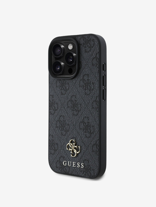 Guess Guess PU 4G Small Metal Logo MagSafe Zadní Kryt pro iPhone 16 Pro Grey