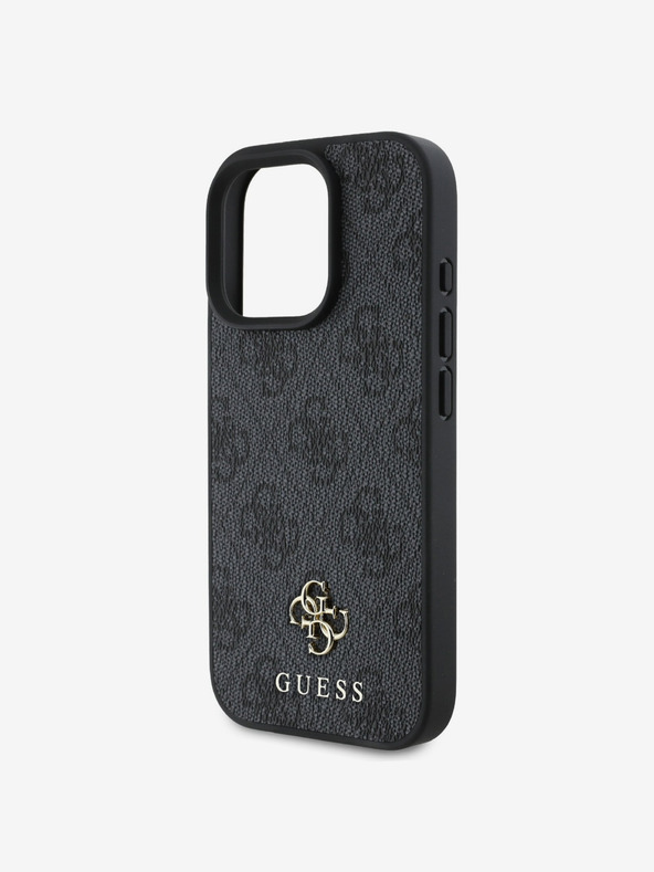 Guess Guess PU 4G Small Metal Logo MagSafe Zadní Kryt pro iPhone 16 Pro Grey