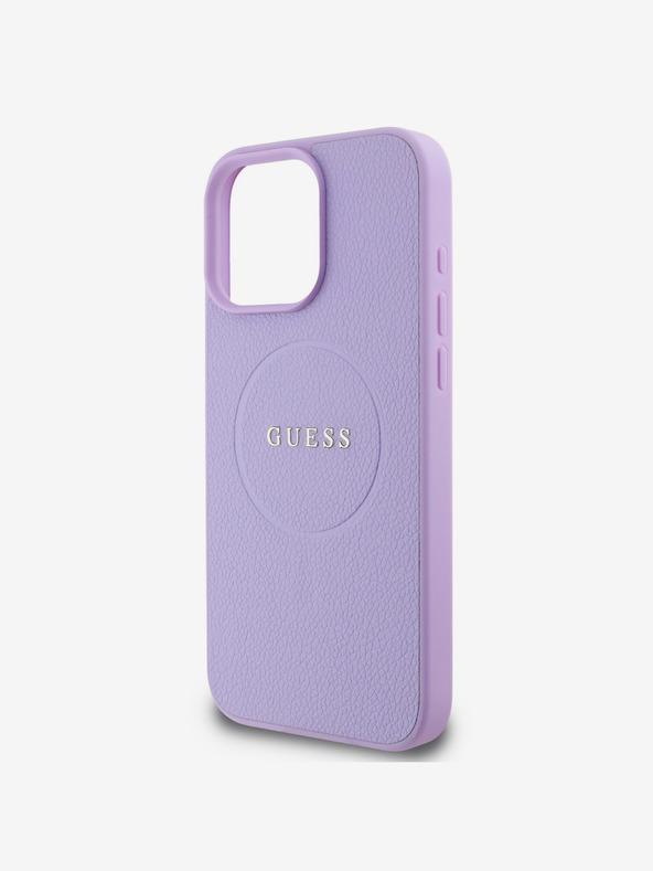 Guess Guess PU Grained Classic Logo MagSafe Zadní Kryt pro iPhone 16 Pro Purple