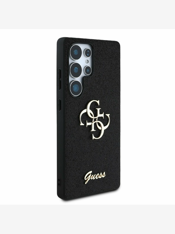 Guess Guess PU Fixed Glitter 4G Metal Logo Zadní Kryt pro Samsung Galaxy S25 Ultra Black