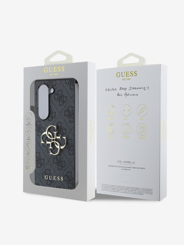 Guess Guess PU 4G Metal Logo Zadní Kryt pro Samsung Galaxy Z Fold 6 Grey