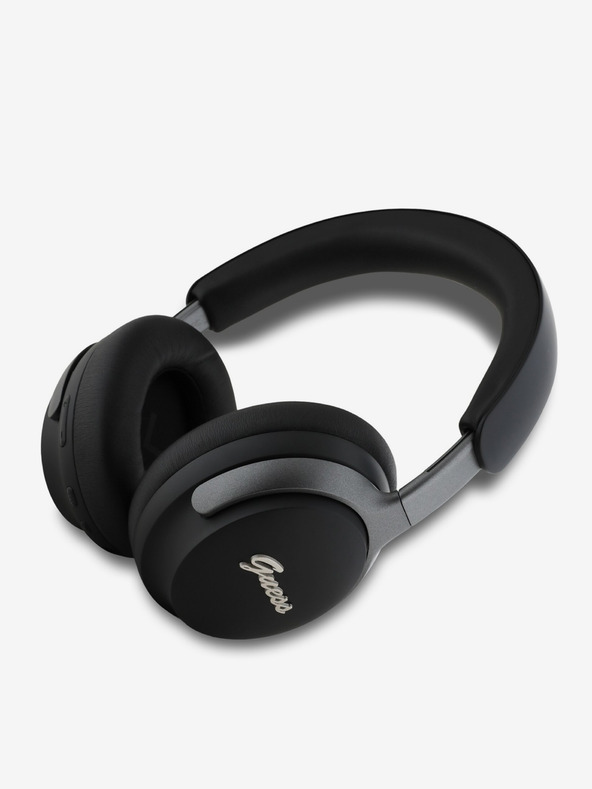 Guess Guess PU Leather Script Logo ANC/ENC Bezdrátová Sluchátka Black