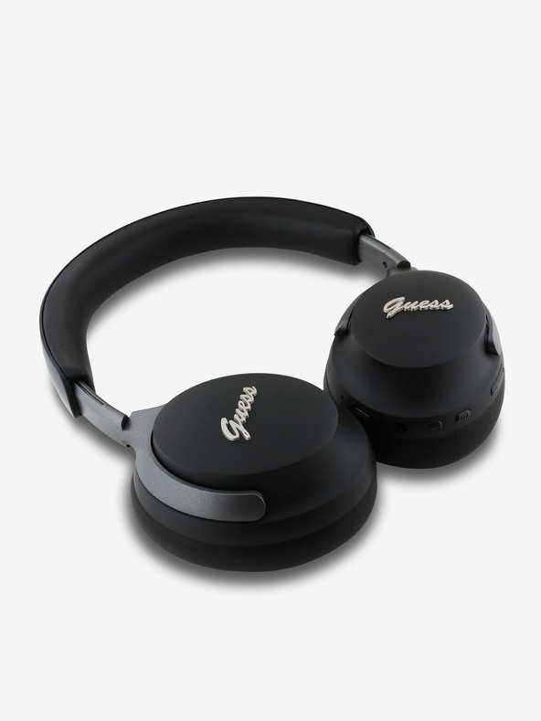Guess Guess PU Leather Script Logo ANC/ENC Bezdrátová Sluchátka Black
