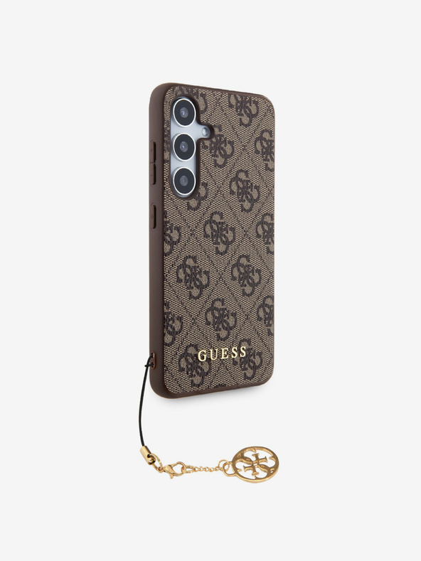 Guess Guess 4G Charm Zadní Kryt pro Samsung Galaxy S24 Brown