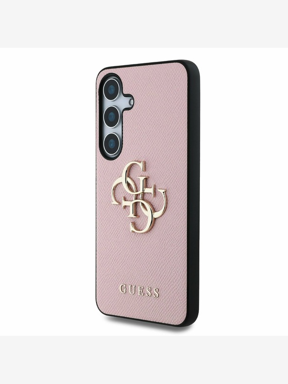Guess Guess PU Grained 4G Metal Logo Zadní Kryt pro Samsung Galaxy S25 Pink
