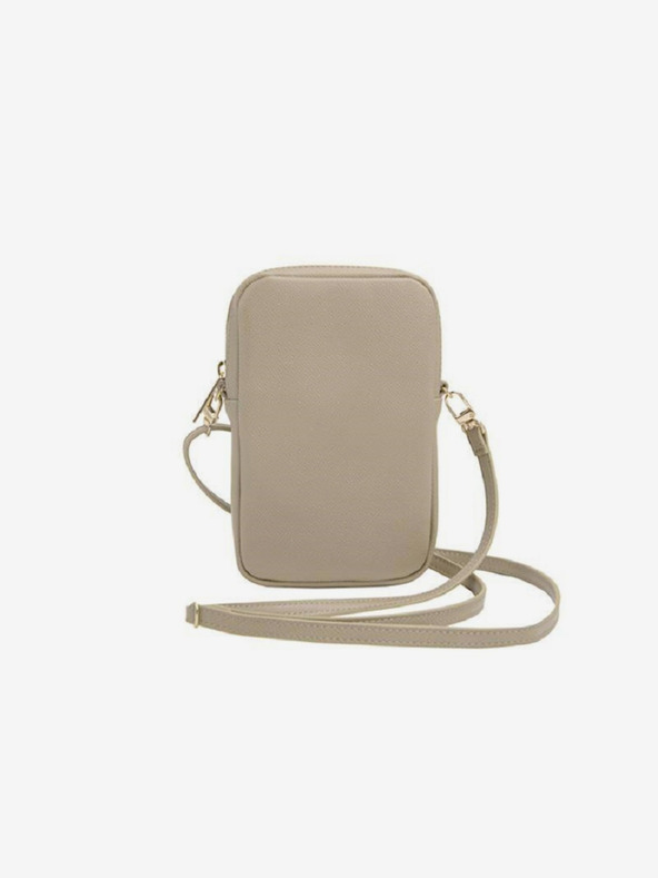 Guess Guess PU Grained 4G Metal Logo Taška na Telefon se Zipem Gold