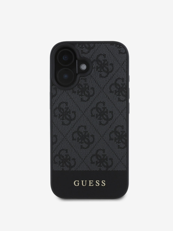 Guess Guess PU 4G Stripe Zadní Kryt pro iPhone 16 Grey