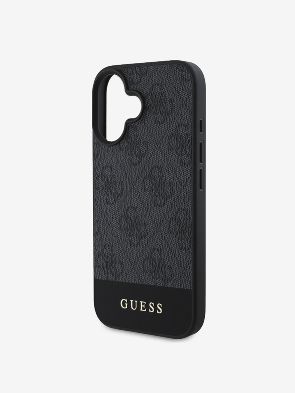 Guess Guess PU 4G Stripe Zadní Kryt pro iPhone 16 Grey