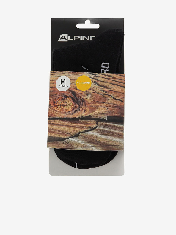 ALPINE PRO Černé unisex ponožky - 2 páry ALPINE PRO 2ULIANO