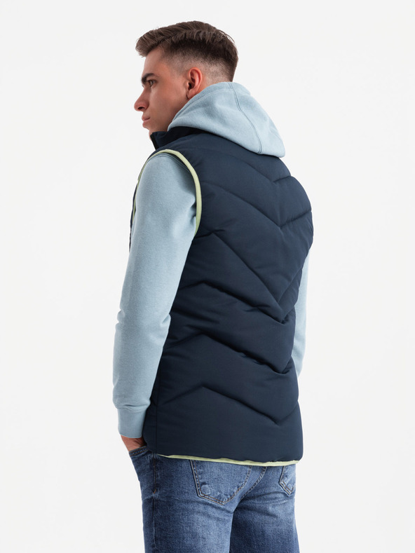 Ombre Clothing Pánská prošívaná vestas neonovými akcenty Ombre Clothing