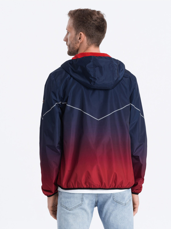 Ombre Clothing Červeno-modrá pánská sportovní bunda Ombre Clothing