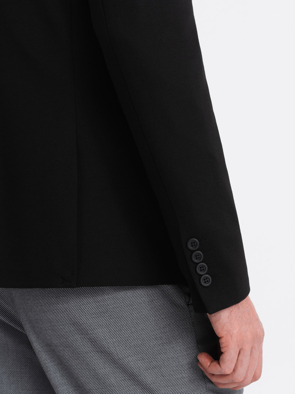 Ombre Clothing Černé pánské sako s kapsami Ombre Clothing