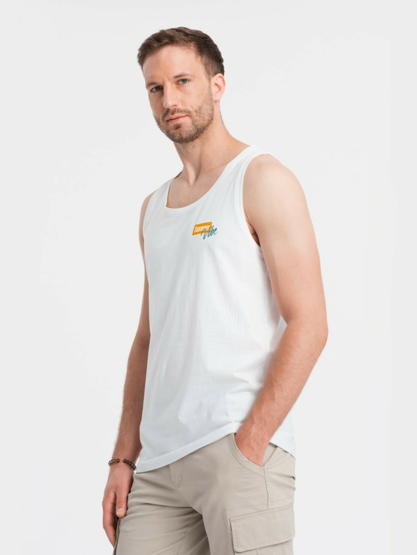 Ombre Clothing Pánské bavlněné tílko Summer Vibe s potiskem Ombre Clothing