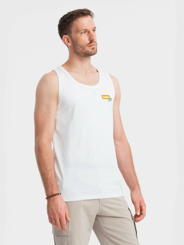 Ombre Clothing Pánské bavlněné tílko Summer Vibe s potiskem Ombre Clothing