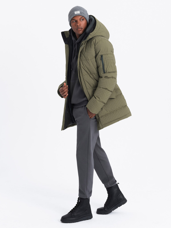 Ombre Clothing Pánská outdoorová dlouhá bunda parka Ombre Clothing