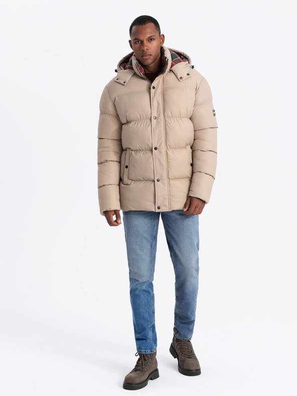 Ombre Clothing Pánská bunda s kostkovanou podšívkou Ombre Clothing