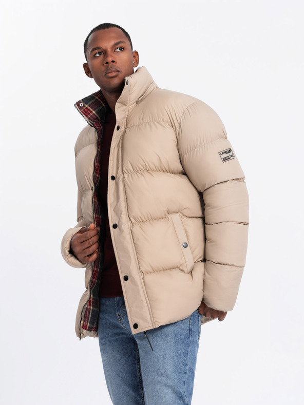 Ombre Clothing Pánská bunda s kostkovanou podšívkou Ombre Clothing