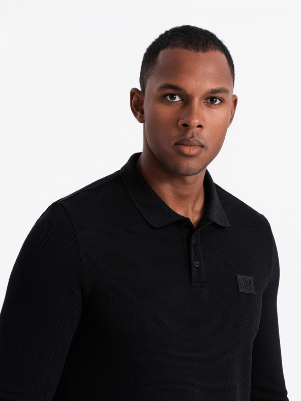 Ombre Clothing Pánské polo tričko s dlouhým rukávem Ombre Clothing